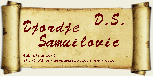 Đorđe Samuilović vizit kartica